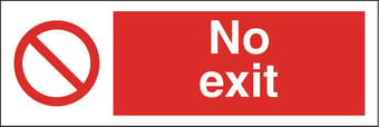Picture of No Exit Sign LARGE - 600 X 200Hmm - Rigid Plastic - [AS-PR64-RP]