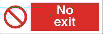 Picture of No Exit Sign LARGE - 600 X 200Hmm - Rigid Plastic - [AS-PR64-RP]