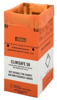 Picture of Clinisafe Low Cardboard Carton Containers - 50L - Orange - Pack of 10 - [VC-21503001]