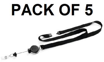 picture of Durable - Lanyard With Badge Reel Extra Strong - Black - Pack of 5 - [DL-833001]