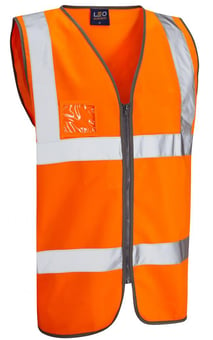 Picture of Rumsam - Zipped Orange Hi-Vis Waistcoat With ID Pocket - LE-W02-O