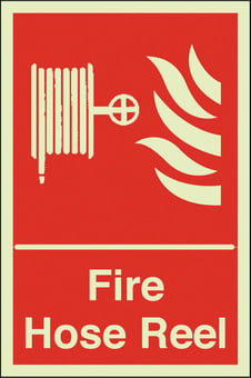 picture of Photoluminescent Fire Hose Reel Sign - 200 X 300Hmm - Self Adhesive Rigid Plastic - [AS-PH34-SARP]