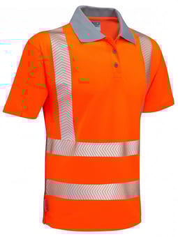 Picture of LEO Woolacombe Orange Hi-Vis Polo Shirt  Short Sleeved - LE-P03-O