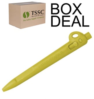 picture of Detectamet Detectable Retractable Elephant Pen Blue Ink - Yellow Housing - LY - Box Deal 100 Pieces - [IH-DT104I01C55PA03]