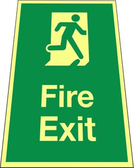picture of Photoluminescent Fire Exit Floor Sign - 300 x 500Hmm - Self Adhesive Vinyl - [AS-FLO12-SAV]