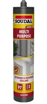picture of Soudal Multi-Purpose Silicone Sealant - BROWN 290ml - [DK-DKSD159307]