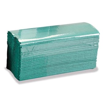 Picture of Single Sleeve of C Fold Green Paper Towels - Standard Sheet Size - 176 Sheets per Sleeve - [PP-CFG01]