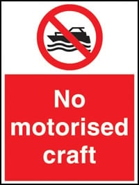 picture of No Motorised Craft Sign - [AS-WH10]