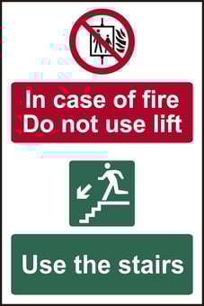 Picture of Spectrum In case of fire Do not use lift Use the stairs - PVC 200 x 300mm - SCXO-CI-1536
