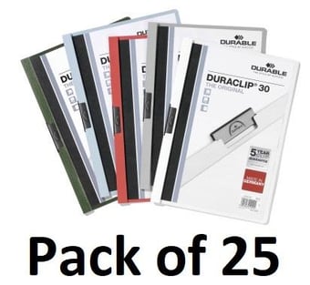 picture of Durable - DURACLIP® 30 Clip Folder - A4 - Assorted - Pack of 25 - [DL-220000]