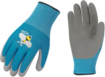 picture of VGO Kids Soft Safety Rubber Gardening Gloves Blue - LBS-KID-RB6013-B