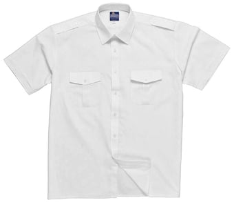 picture of Portwest - Pilot Short Sleeve Mens Shirt - White - PW-S101WHR - (DISC-R)