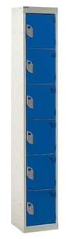 picture of QMP Tool Charging Locker - Solid Door - Standard Plug - 6 Compartment - Dark Blue - 1800H x 450W x 450D mm - [QM-BL1845456BSX]