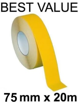 picture of Yellow Anti-Slip Self Adhesive Tape - 75mm x 20m Roll - Amazing Value - [PV-AST75Y] - (DISC-R)
