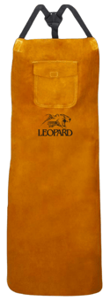 picture of Leopard Gold Yellow Leather Welders Apron with Cotton Ties - [MH-GA1049BST] 