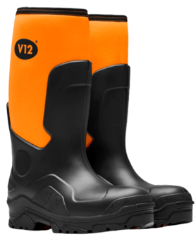 Picture of V12 V2110 Groundworker PU Lightweight Wellington Black/Orange S5 SRC - VI-V2110 - (LP)