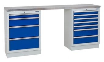 picture of BiGDUG 2041mm Wide Workbench - 4 Drawer Cabinet - 7 Drawer Cabinet - Stainless Worktop - [BDU-TGC305GBS] - (LP)