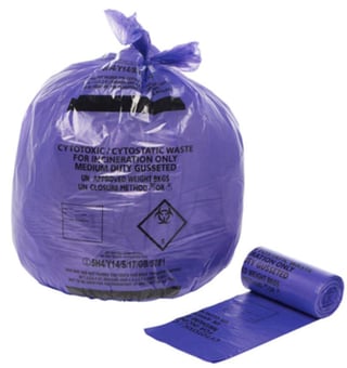 Picture of Cytotoxic Waste Sacks - Large - Medium Duty - 15" x 28" x 39" - 50 Bags Per Roll - 8kg - [OL-HO653/A] - (HP)