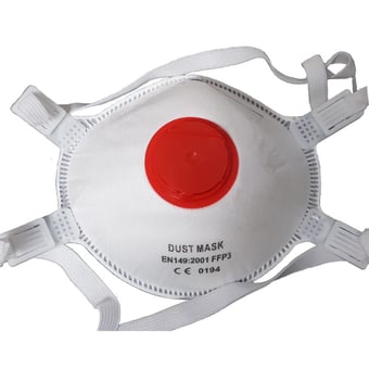 Picture of Supreme TTF FFP3 Moulded Particle Filtering Facemasks with Valve - Pack of 10 - [HT-H-OMP-HQ]
