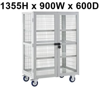 picture of QMP Boxwell Trolley With Doors - Light Grey - Steel - 1355H x 900W x 600D - [QM-XD139060MLXX] - (LP)