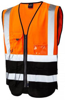 Picture of Lynton - Hi-Vis Orange/Black Superior Waistcoat - LE-W11-O/BK