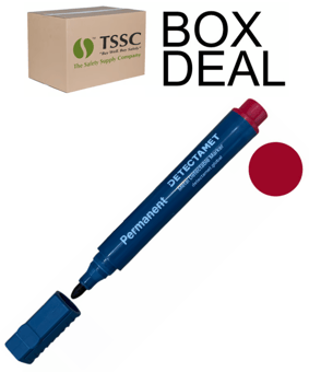 picture of Detectable Permanent Marker Pen - Red Bullet Tip - Box Deal of 10 - [IH-DT-146-A06-P03-A07] - (LP)