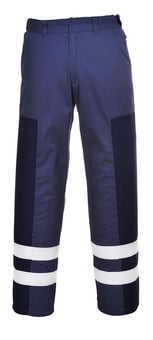 picture of Portwest S918 Navy Blue Ballistic Trousers - Elasticated Back Waist for a Secure Fit - PW-S918NAR