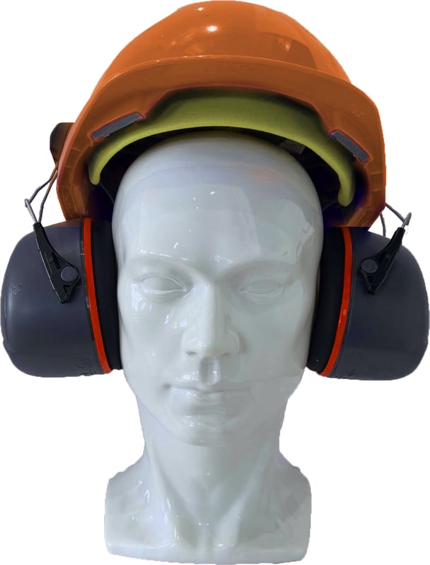 Jsp Evo3 Orange Vented Hard Hat With Sonis 3 Helmet Mounted Ear Defenders - [IH-EVO3OSONIS3]