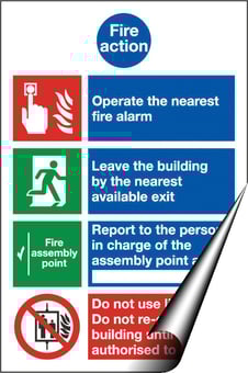 Picture of Fire Action Sign - 200 X 300Hmm - Self Adhesive Vinyl - [AS-FI68-SAV]