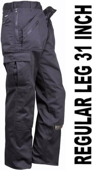 picture of Portwest Superior Navy Blue Comfort Action Trousers - Regular Leg 31 Inch - 245g - PW-S887NAR