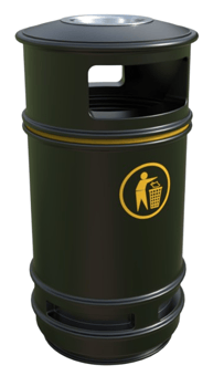 picture of Melba Swintex Copperfield Litter Bin 90L with Ash Tray - Black - [MLB-2COPASH]