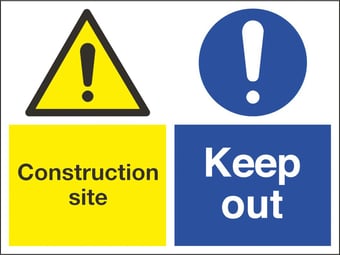 Picture of Construction Site Keep Out Sign - 600 X 450Hmm - Fluted Correx 4mm - [AS-CX09-FC]