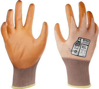 picture of Unigloves Nitrex 265RP Foam Nitrile Palm Coated Gloves - Orange - UGL-P-265RP
