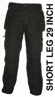 picture of Dewalt - Pro Tradesman Trouser - Black - Short Leg 29 Inch - SS-PRO-TRAD-S-BLK