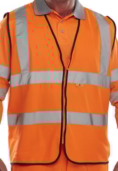 picture of Beeswift Fire Retardant Hi Vis Orange Waistcoat - BE-CFRWCOR
