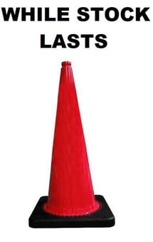 Picture of Flexible 75cm Red PVC Plain Road Cone - [EH-RS75040SR] - (DISC-W)