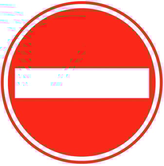 Picture of Traffic No Entry sign - Class 1 Ref BSEN 12899-1 2001 - 450mm Dia - Reflective - 3mm Aluminium - [AS-TR16A-ALU]
