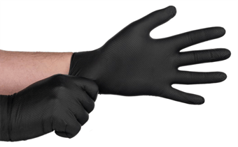 Picture of Tough Glove Gator Gripz Black Diamond Grip Nitrile Gloves - Box of 50 - DK-DKTG570265 - (LP)