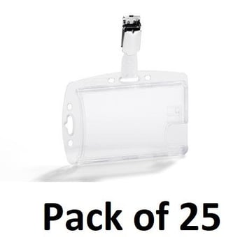 picture of Durable - Dual Enclosed Security Pass Holder with Clip for 2 ID Cards - Pack of 25 -  [DL-801319]