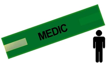 picture of Green - Mens Pre Printed Arm band - Medic - 10cm x 55cm - Single - [IH-ARMBAND-G-MED-B]