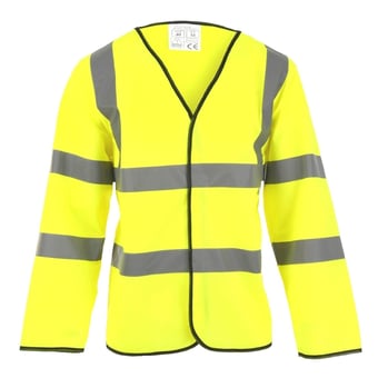 picture of Hi Vis Yellow Long Sleeve Velcro Jacket - BI-40 - (NICE)