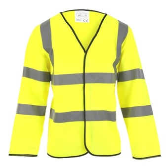 picture of Hi Vis Yellow Long Sleeve Velcro Jacket - BI-40 - (DISC-W)