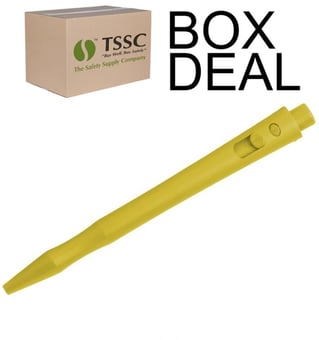 picture of Detectamet Detectable Retractable HD Pen Blue Ink - Yellow Housing - MC - Box Deal 100 Pieces - [IH-DT101I01C55PA02]