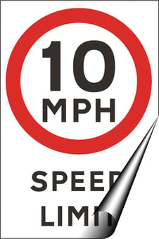 picture of Non Reflective Traffic Signs - 10 mph Speed Limit - 400 x 600Hmm - Self Adhesive Vinyl [AS-GE50-SAV]