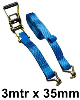 picture of Ratchet Lashing 3000kg BF With Claw Hooks Either End - 3mtr x 35mm - [DMC-RCL035]