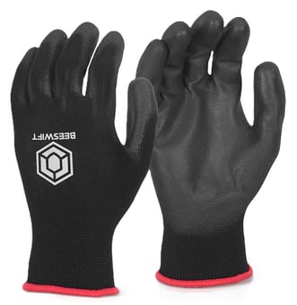 picture of Beeswift Polyurethane Coated Glove - Black - Pair - BE-EC9