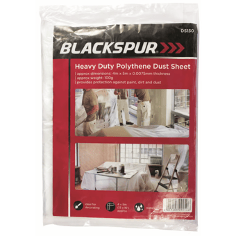 picture of Blackspur Polythene Dust Sheet - 4m x 5m x 0.0075m - [BB-DS150]