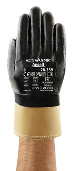 picture of Ansell ActivArmr 28-359 Nitrile Coated Work Gloves - Black - Pair - AN-28-359