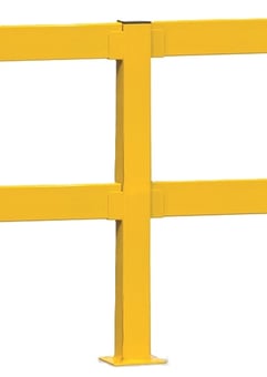 Picture of QMP Lift Out Rail Barrier - Lift Out Twin Rail - Standard Post - 1100H x 80W x 80D mm - [QM-RBTRBBS1100Y]