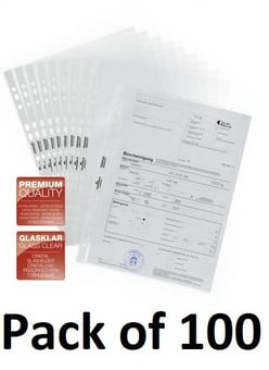 picture of Durable - Punched Pockets A4 Premium - Transparent - Pack of 100 - [DL-267619]